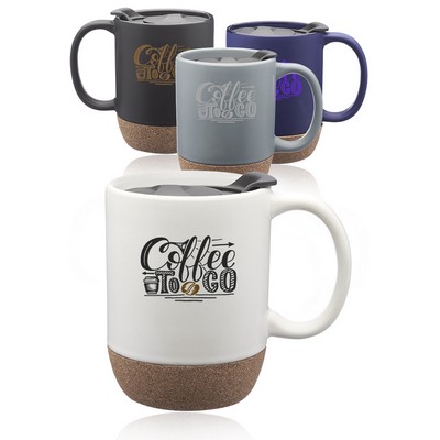 13 oz. Barista Ceramic Custom Mugs with Cork Bottom